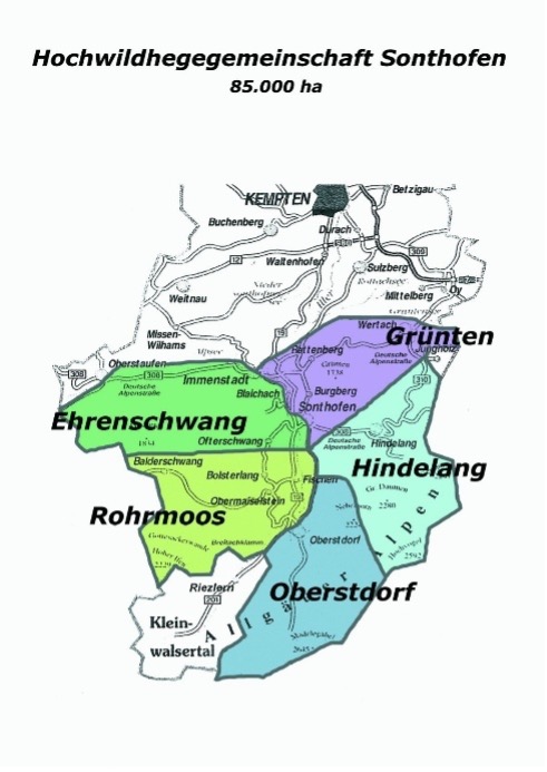 Kreisjagdverband Oberallgäu Karte Hochwildgemeinschaft Sonthofen